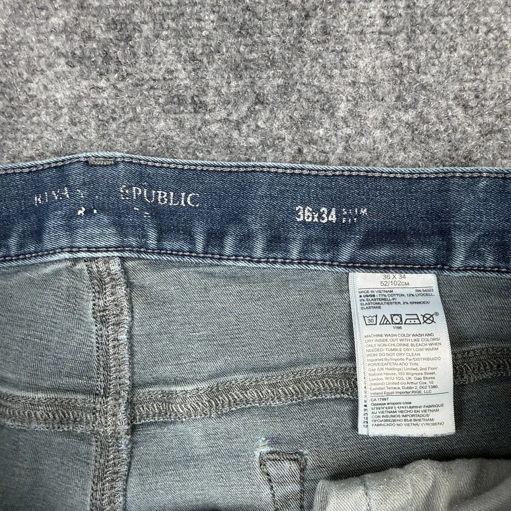 Banana Republic Men's Jeans Slim Fit Size 36x34 Blue Denim Pants FLAW